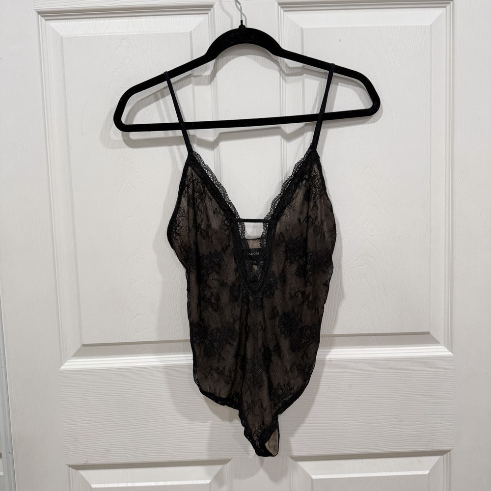 Women's Majorelle Annie Lace Bodysuit Size Medium‎ M Black Lace Print